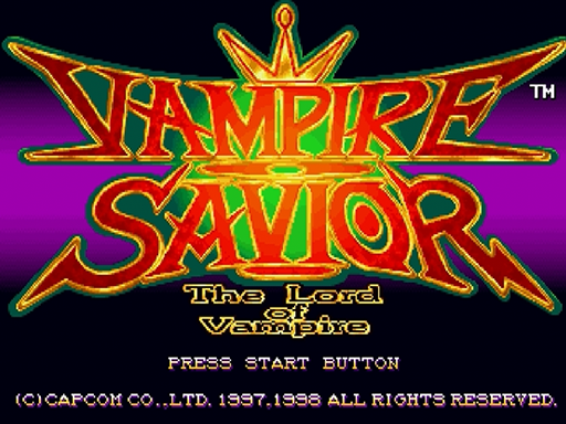 Vampire Savior title screen for Sega Saturn